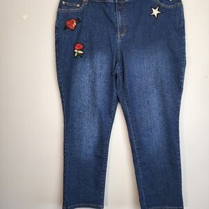 Women's Within Denim Embroidered Ankle Jeans Size 20 W